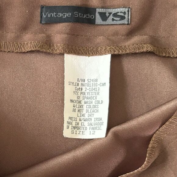 Vintage Womens Brown Faux Suede Midi Wrap Skirt Size 12 Quiet Luxury Equestrian - Picture 7 of 11